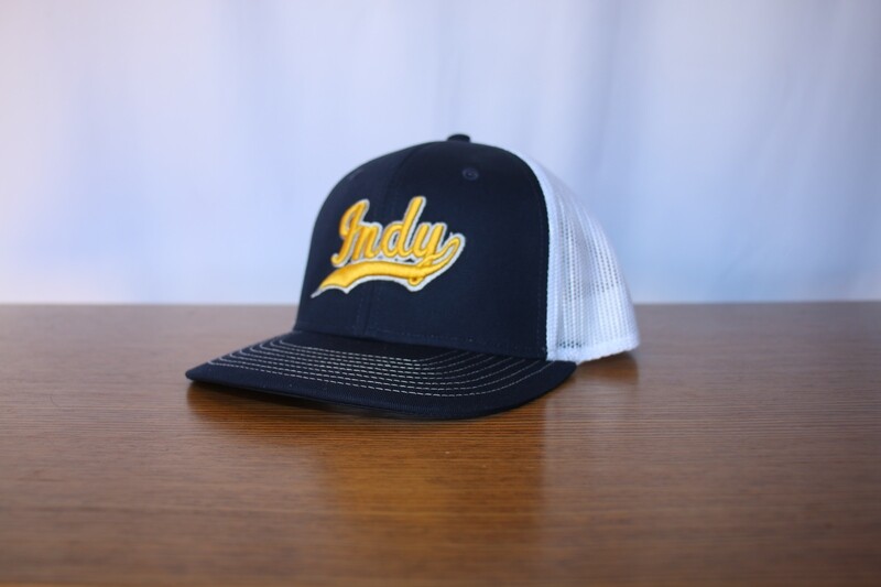 Cap, Trucker Style, Navy/White with Indy script