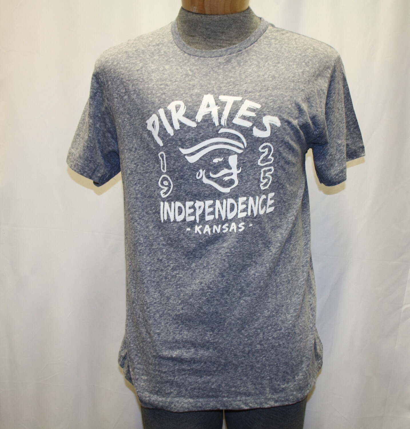 Snow Heather Navy Short Sleeved TShirt with PIRATES INDEPENDENCE 1925, Size: XXXLarge