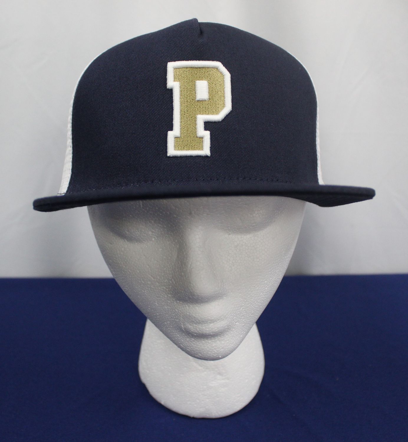 Flat Bill Trucker, Navy with P and INDY on the left side