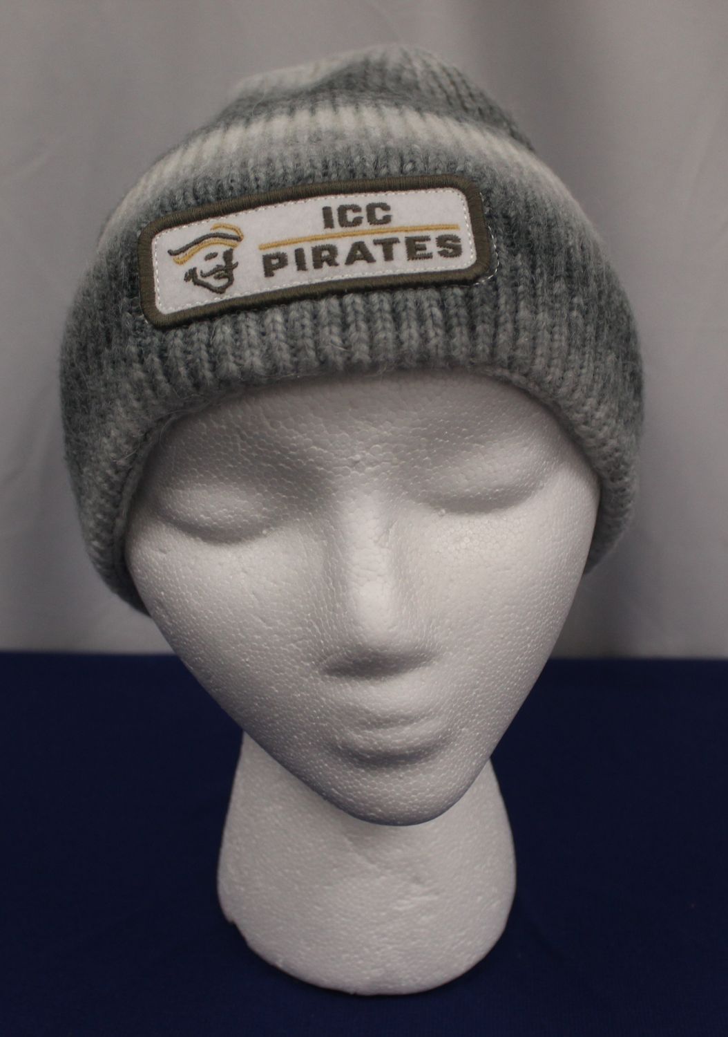 Grey Marble Beanie with Trucker Patch