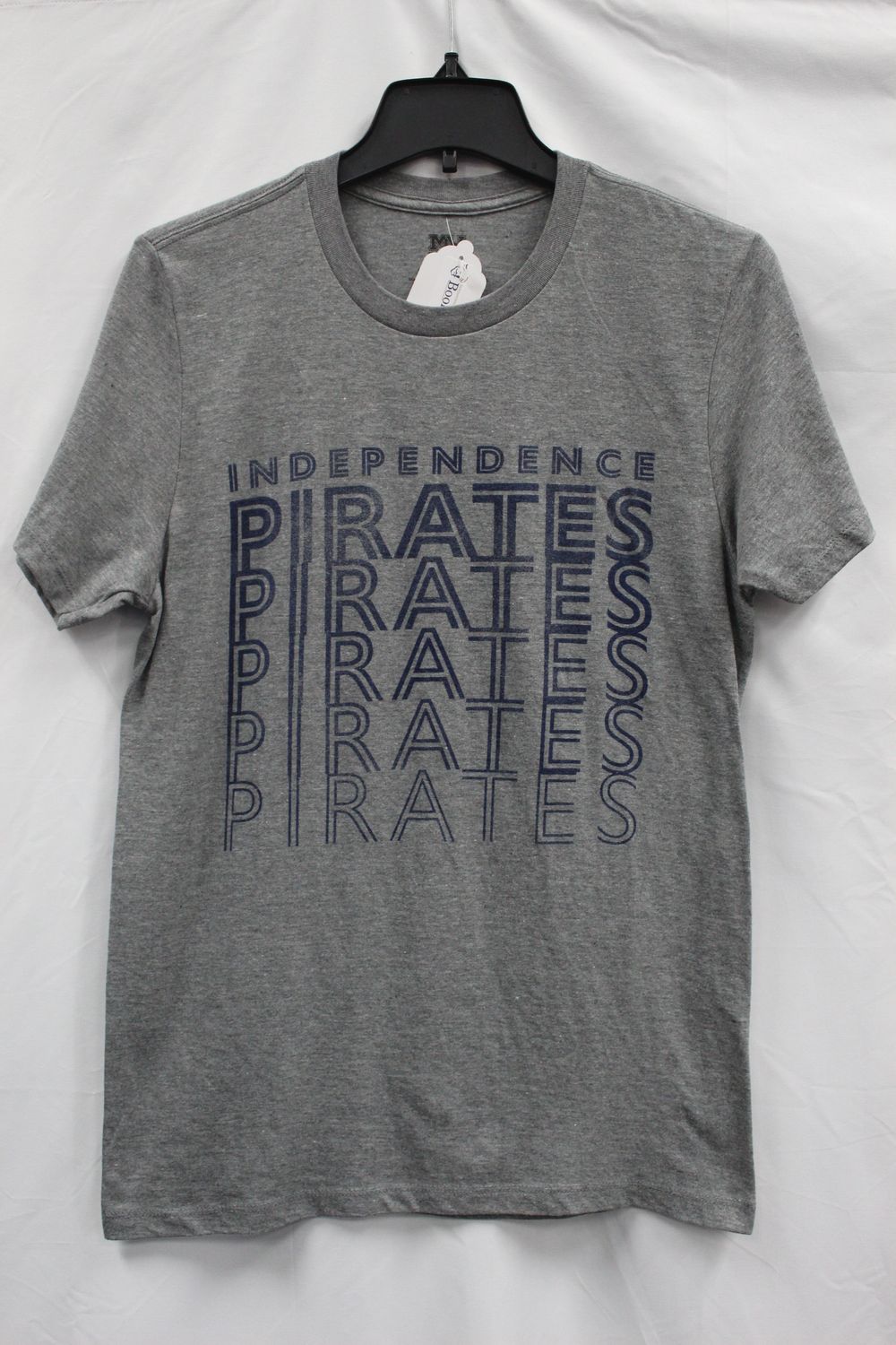 Graphite T-shirt with Navy PIRATES PIRATES PIRATES