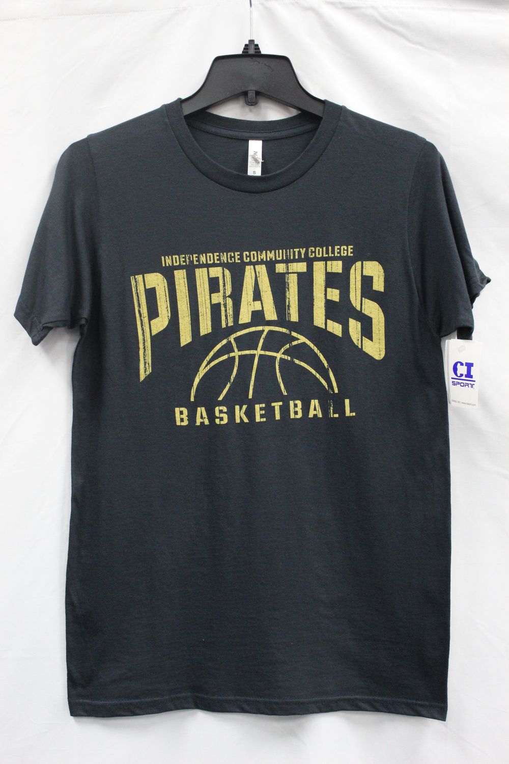 Pirates Basketball T-shirt, Navy w/ Gold Print