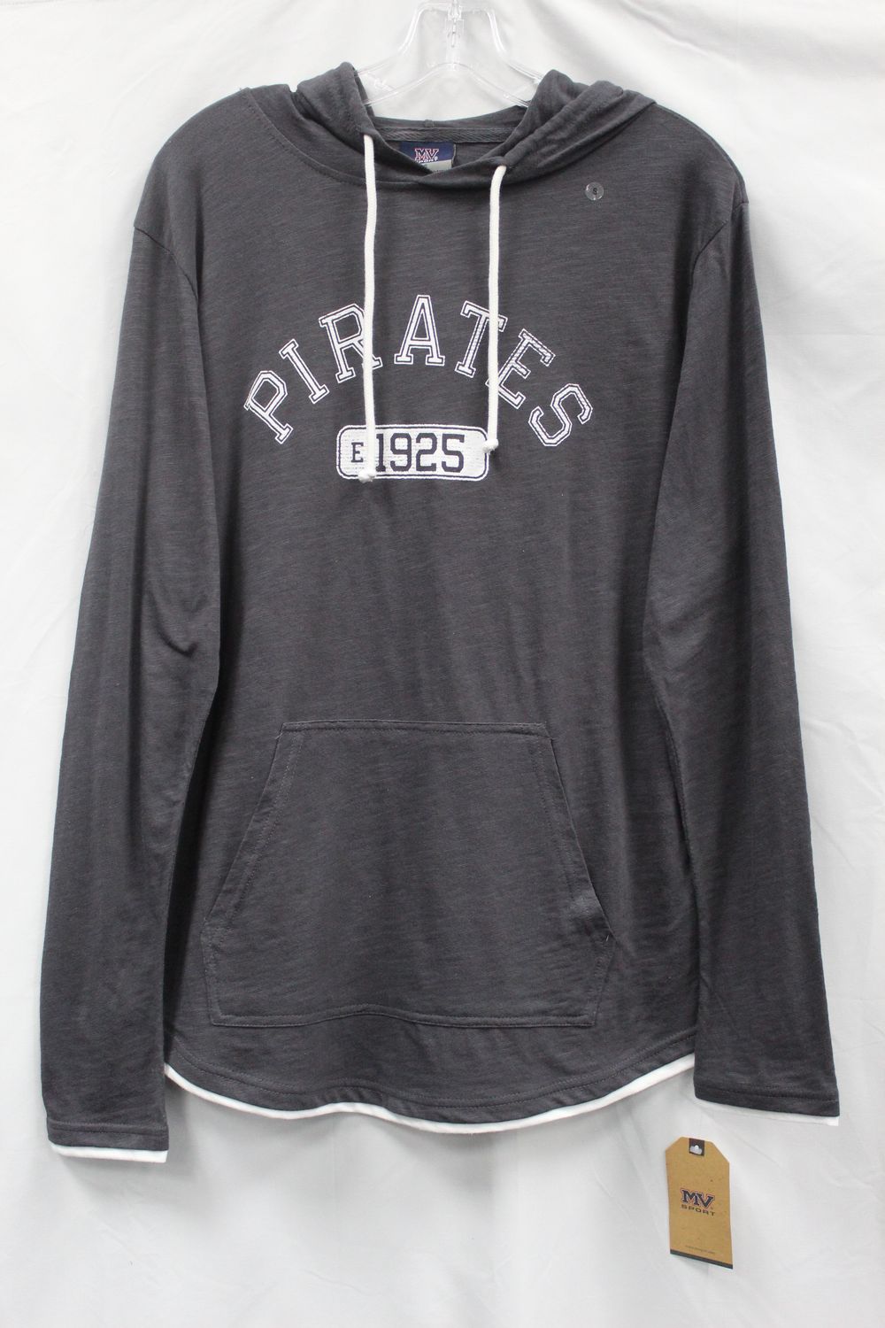 Long Sleeved Hooded Tee, Iron w/ PIRATES 1925