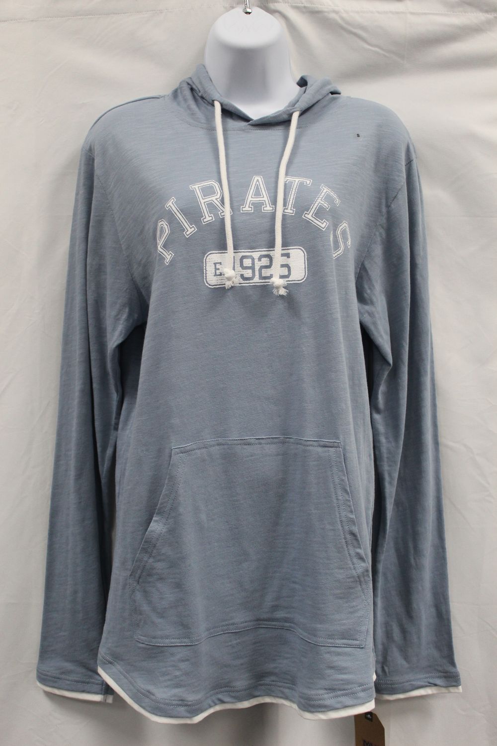 Long Sleeved Hooded Tee, Denim w/ PIRATES 1925