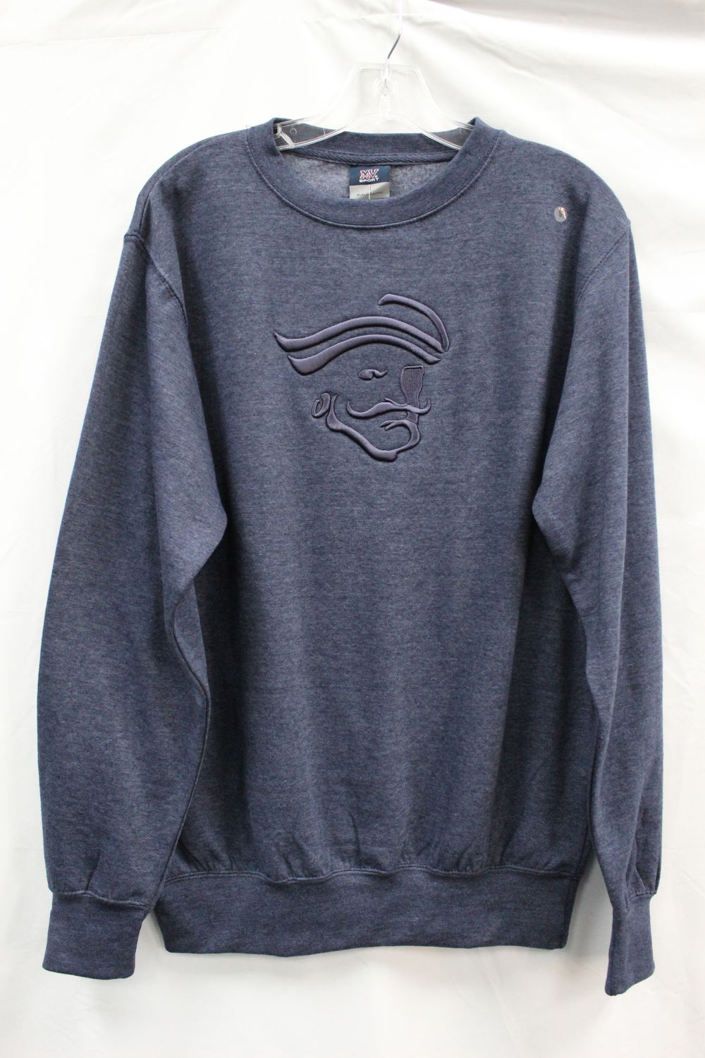 Crew Neck Sweatshirt with Navy Tonal Embroidery
