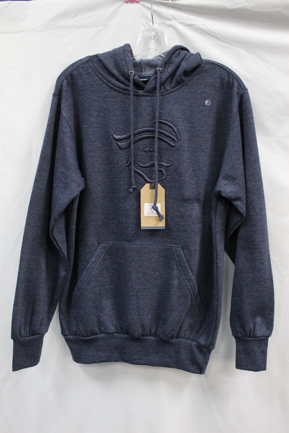 Hoodie with Navy Tonal Embroidery
