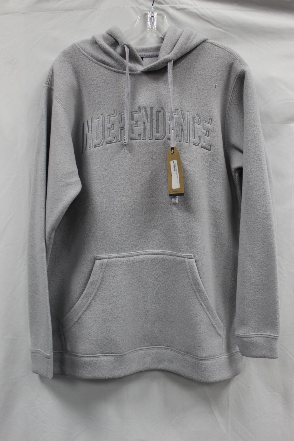 Whisper Fleece Hoodie with Shadow Embroidery, Frost Grey