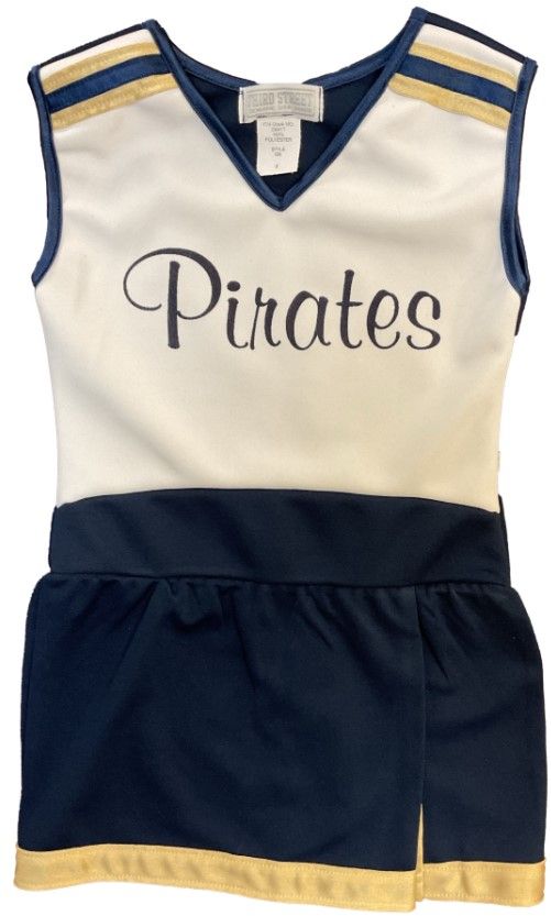 Toddler-Youth Cheer Dress, w/ Pleat &amp; Script Pirates
