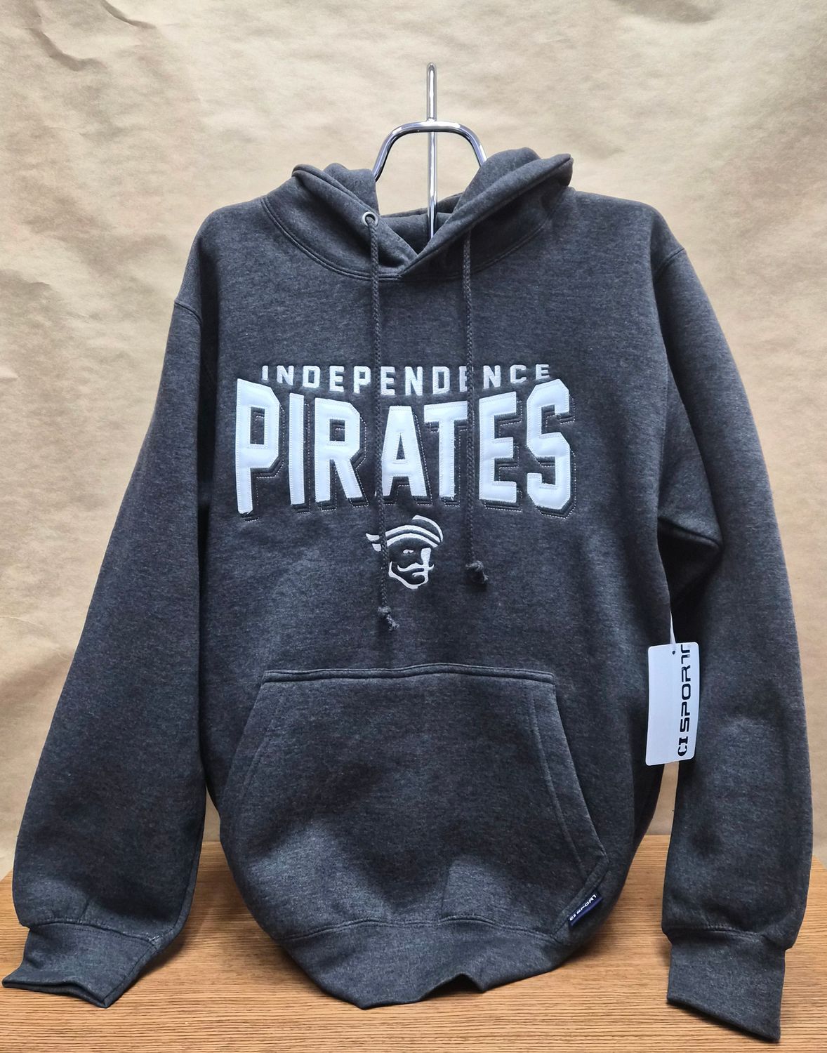 Charcoal Hoodie with Embroidery &amp; Applique, Azog