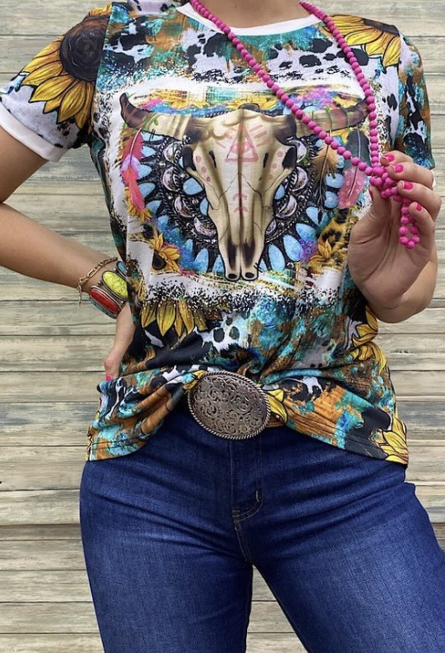 Sunflower ,cow print &amp; bull