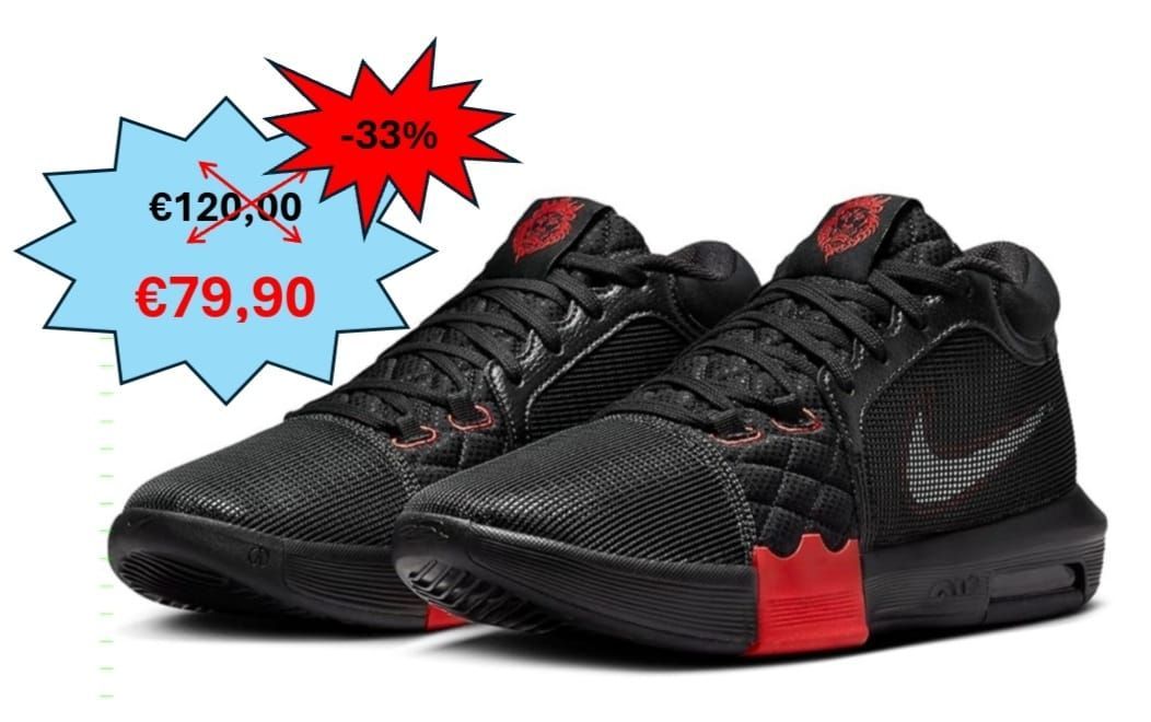 SNEAKERS NIKE LEBRON WITNESS 8 BLACK UNIVERSITY RED