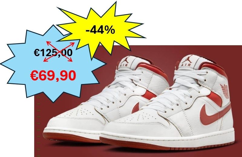 SNEAKERS JORDAN 1 MID SE WHITE DUNE RED SNEAKERS JORDAN 1 MID SE WHITE DUNE RED