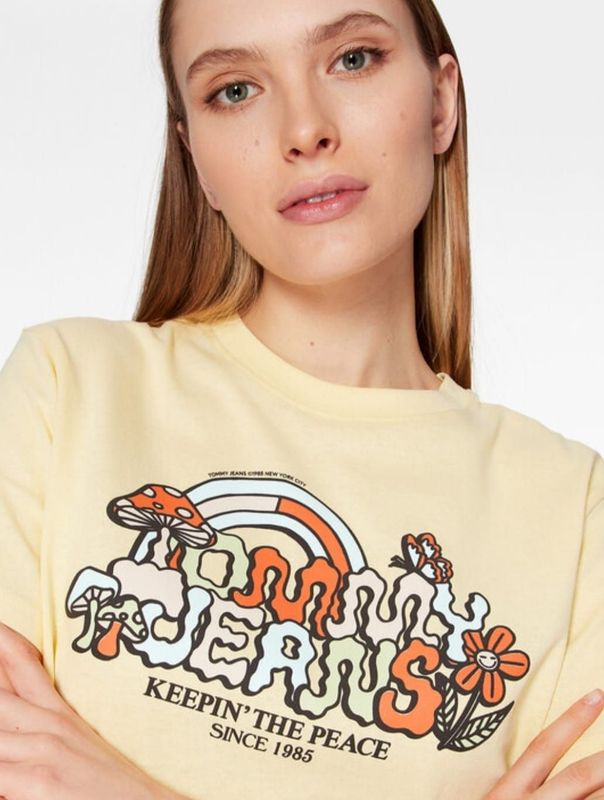 ​TOMMY JEANS T-shirt  Homegrown DW0DW15473 Giallo Relaxed Fit