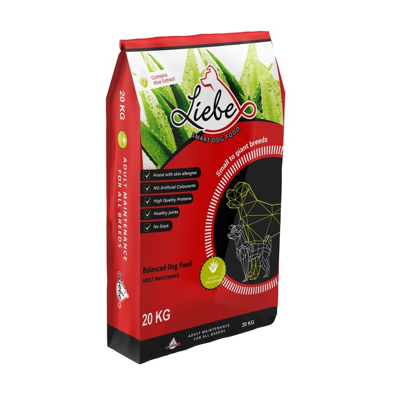 Liebe Smart Dog Food with Aloe (Adult) - 20kg Bag