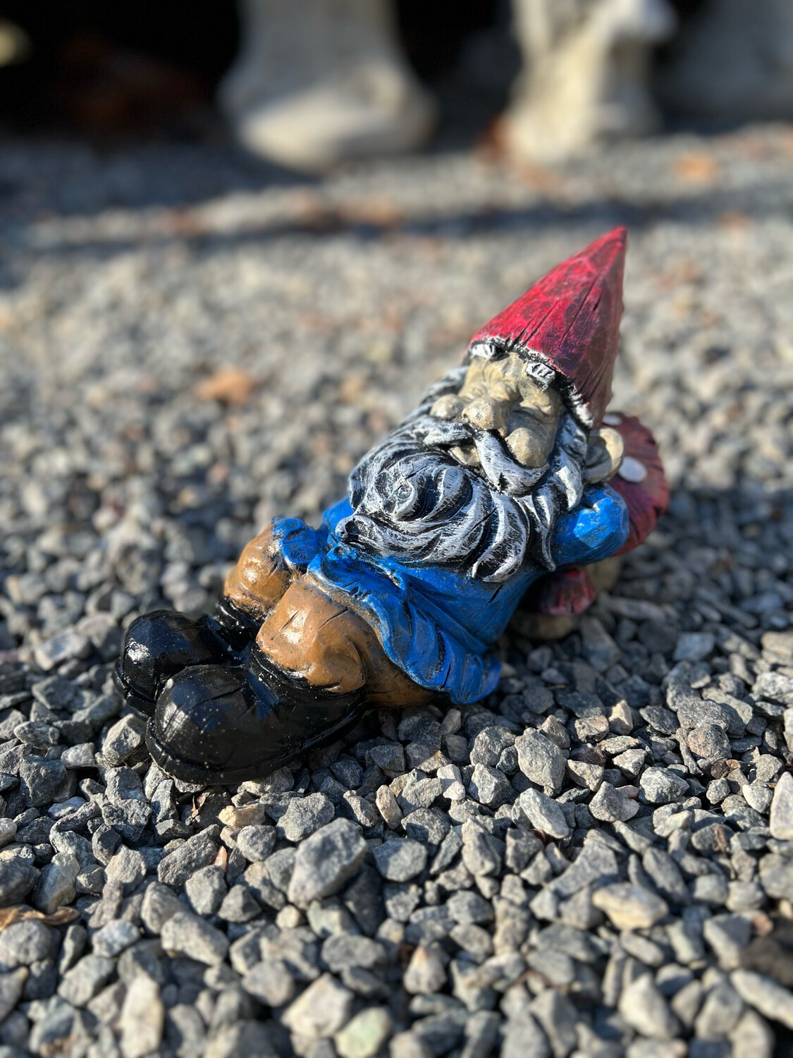 Gnome Laying On Mushroom