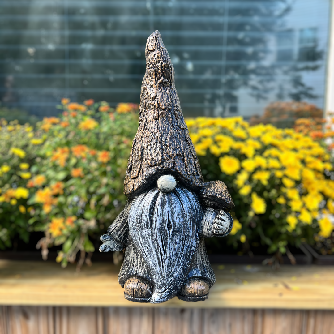 Woodland Gnome Holding Mushroom