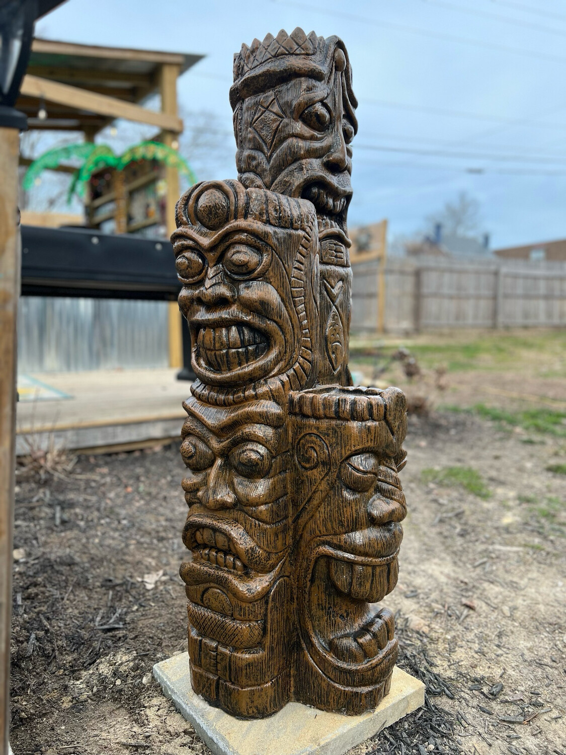 Large Triple Tiki - Store - Stout's Statuary