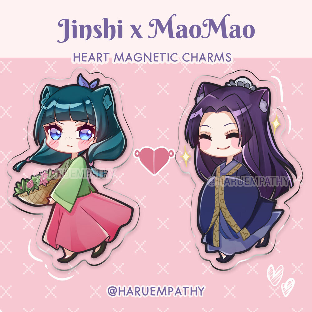 [PREORDER] ♡ Jinshi x MaoMao - Heart Magnetic Charm ♡ The Apothecary Diaries