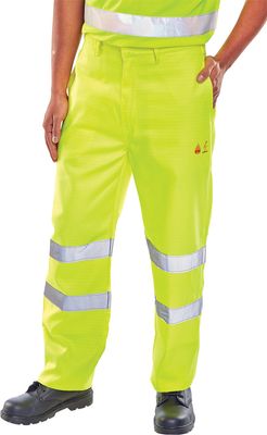 Beeswift Tesla Fire Retardant Hi-Vis Anti-Static Trousers
