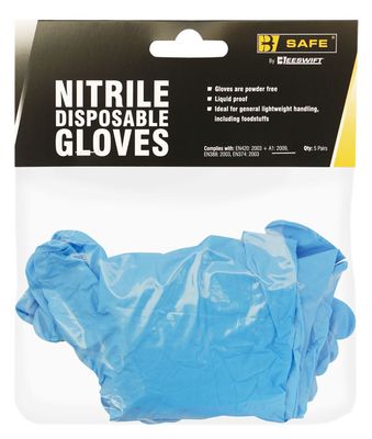 NITRILE DISPOSABLE GLOVE PACK OF 5 PAIRS