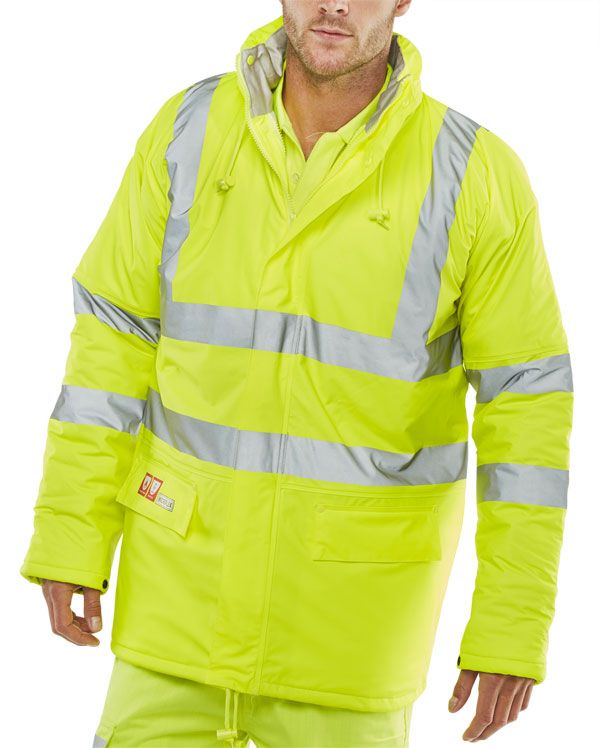 Beeswift Fire Retardant Hi-Vis Anti-Static Padded Jacket