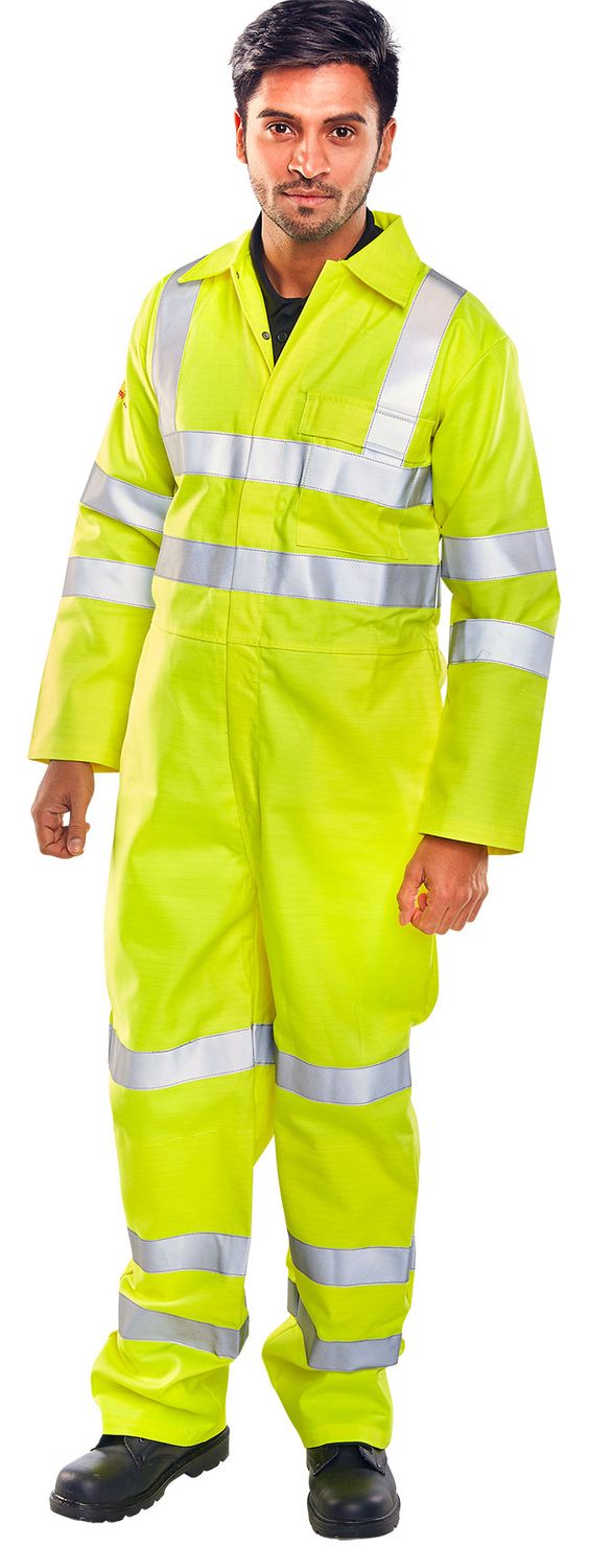 Beeswift Tesla Fire Retardant Hi-Vis Anti-Static Boilersuit