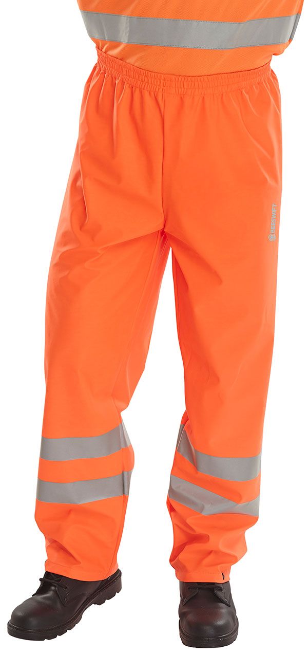 Beeswift Hi-Vis PU Overtrousers