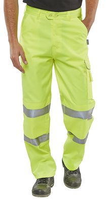 Beeswift Hi-Vis Poly Cotton Trousers