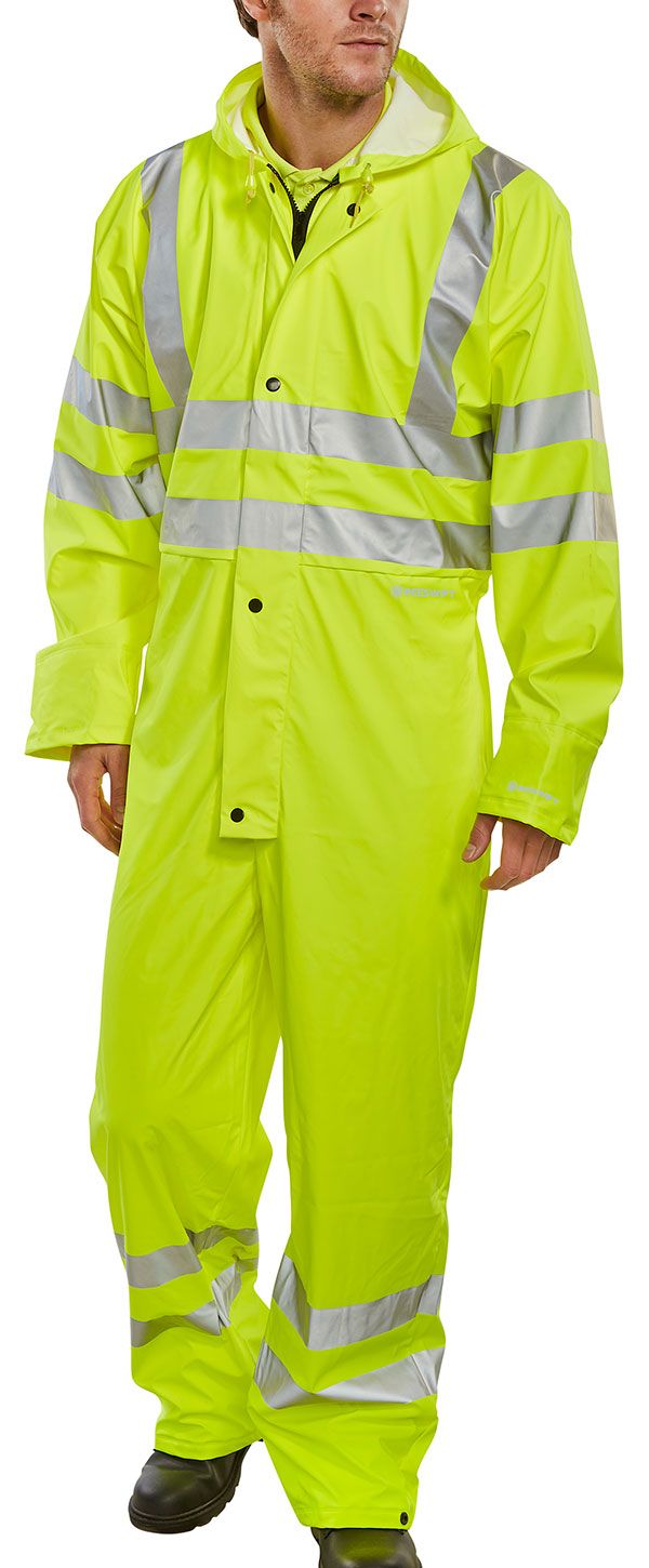 Beeswift Hi-Vis PU Breathable Coverall