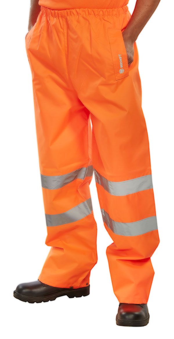 Beeswift Hi-Vis Padded Thermal Lined Rain Trousers