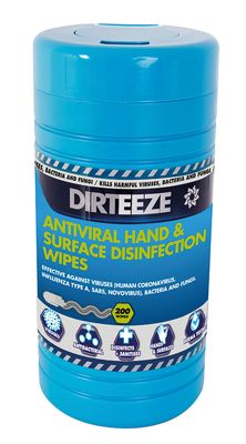 Dirteeze Antivirak Hand ande Surafce Disinfection Wipes