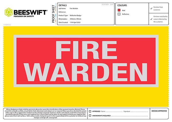 FIRE WARDEN REFLECTIVE BACK
