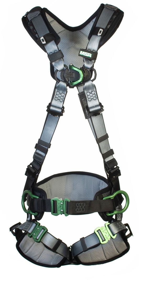 MSA XL V-Fit Back/Chest/Hip D-Ring Bayonet Harness W/ W Belt