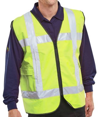 Light Vest Hi-Vis LED Light Up Basic Vest with Pockets