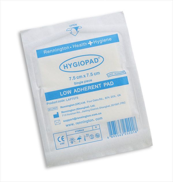 Hygiopad Low Adherent Dressing 7.5X7.5CM Box 25
