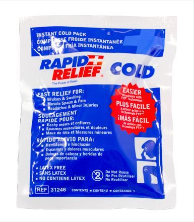 Rapid Relief Instant Cold Pack SmallL 4&quot;X 6&quot;