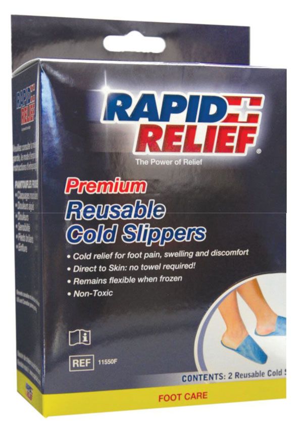 Rapid Relief Premium Reusable Hot/Cold Slippers 5&quot;X12&quot;