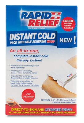 Rapid Relief Instant Cold Pack with Self Adhering Wrap 5&quot;X9&quot;