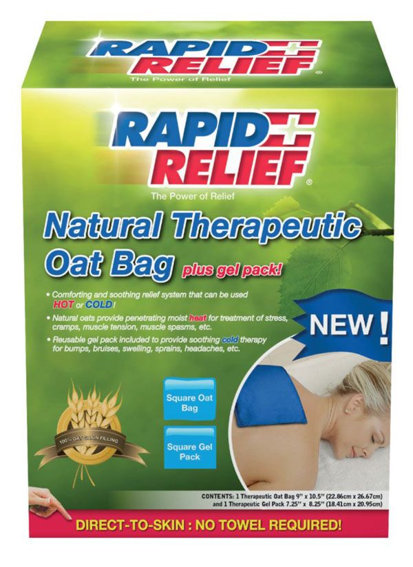 Rapid Relief Natural Theraputic Oat Bag with Gel Pack (Square)