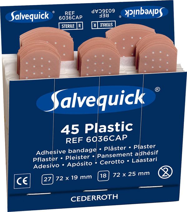 Salvequick Waterproof Plasters Refill Pack 6X45