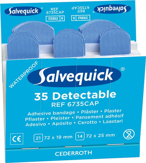 Salvequick Detectable Plasters Refill Pack 6X35