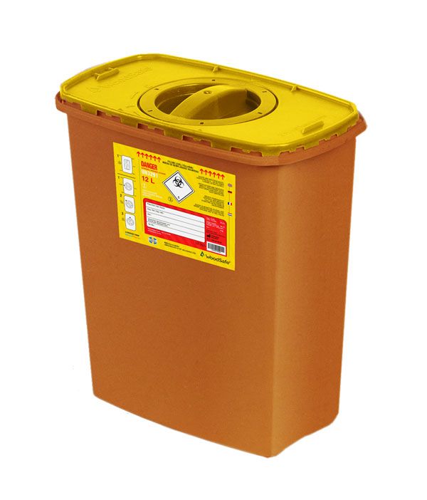 WOODSAFE SHARPS BIN LID AND SCREW FIT CAP 12 LITRE