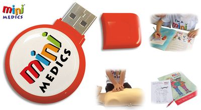 Mini Medics USB First Aid Training Pack with 32 Books and Syringe Pens