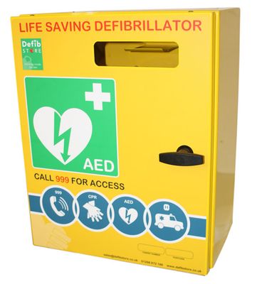 Click Medical Defibrillator Stainless Steel Wall Cabinet with No Lock and Electrics