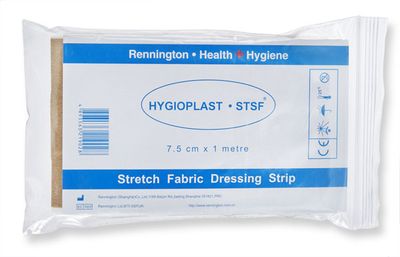 Hygioplast Dressing Strip Fabric 7.5CM X 1M Pack of 10