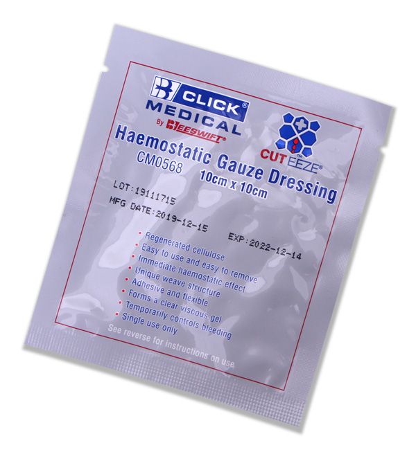 Click Medical Cuteeze Haemostatic Soluble Dressing 10X10CM