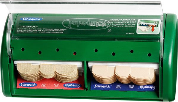 Salvequick Plaster Dispenser with 40 Waterproof and 40 Fabric Plasters