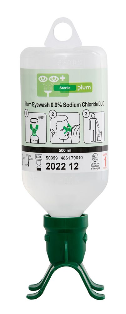Plum Safety Eyewash 500ML 0.9 Percent Sodium Chloride Duo