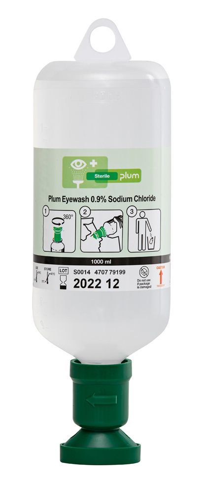 Plum Safety Eyewash 100ML 0.9% Sodium Chloride with Eyecup