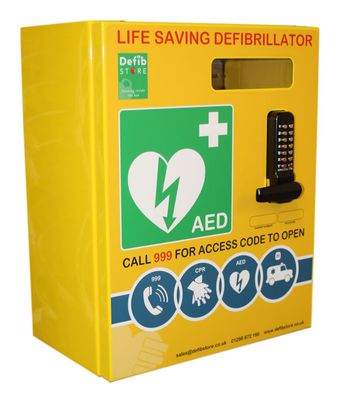 Click Medical Defibrillator Stainless Steel Wall Cabinet with Lock and Electrics
